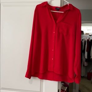 Red long sleeve button down